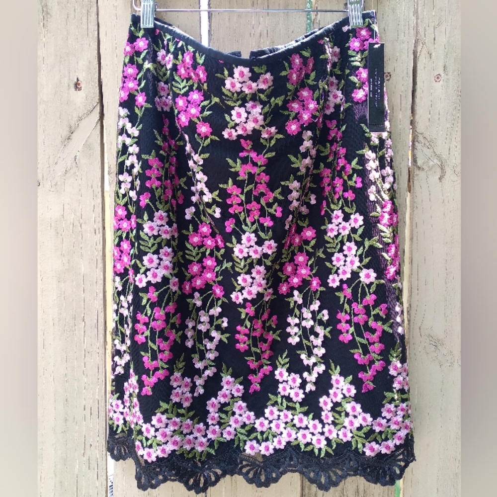 Tahari asl embroidered floral shirt sz14 NWT
